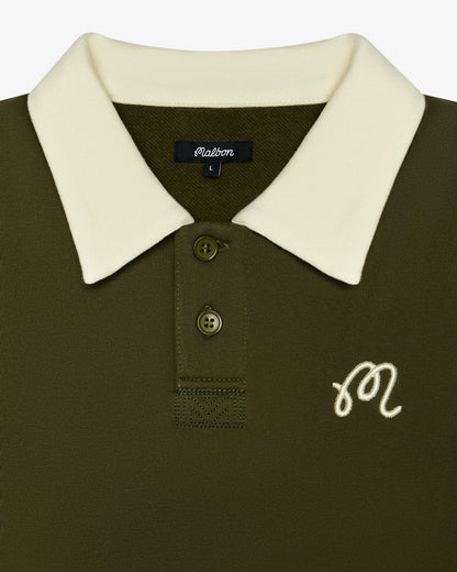 Malbon | Artigianale Collared Crewneck - Cypress Green