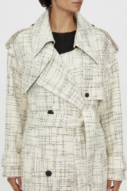 Camilla and Marc | Corvina Trench Coat - Cream Cross Hatch