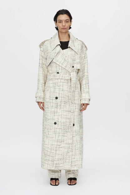 Camilla and Marc | Corvina Trench Coat - Cream Cross Hatch