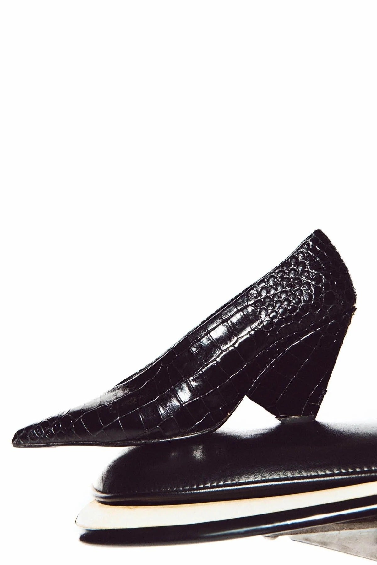 Camilla & Marc | Rhys Croc Pump - Black