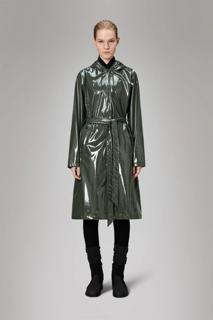 RAINS | A-Line Longer Jacket - Swamp