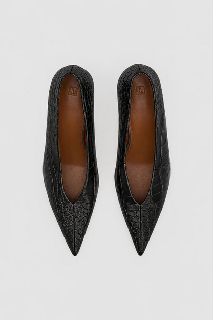 Camilla & Marc | Rhys Croc Pump - Black