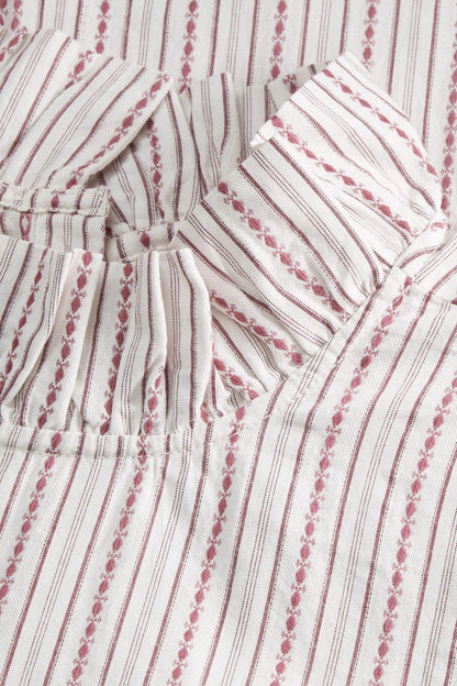Skall Studio | Cornflower Blouse - Raspberry/Cream stripe