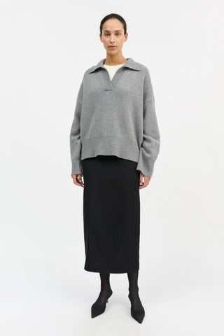Skall Studio | Dean V-Neck Jumper - Grey Melange