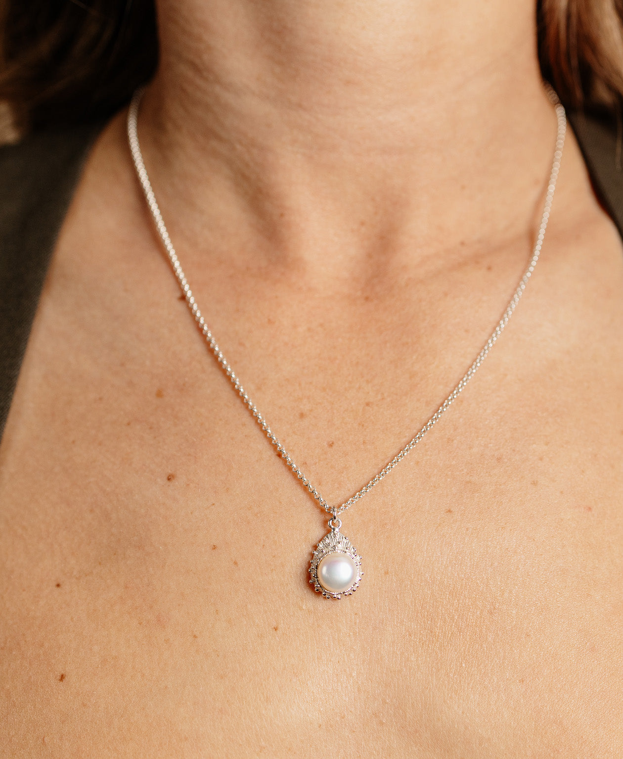 Zoe & Morgan | Lulu Necklace - Silver With Freshwater Pearl