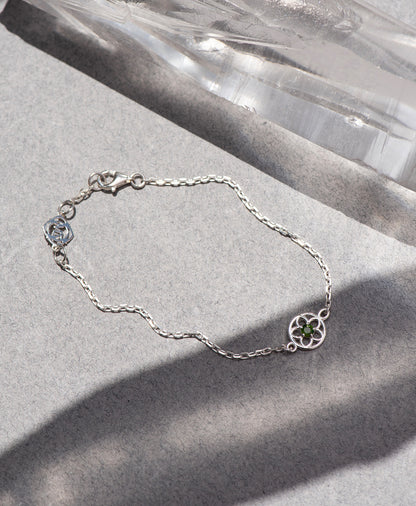Zoe & Morgan | Manuka Bracelet - Silver/Chrome Diopside