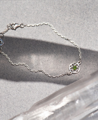 Zoe & Morgan | Manuka Bracelet - Silver/Chrome Diopside
