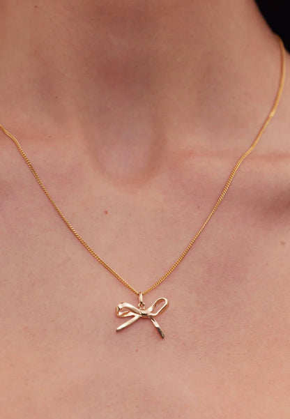 Meadowlark | Bow Charm Necklace - Gold Plated