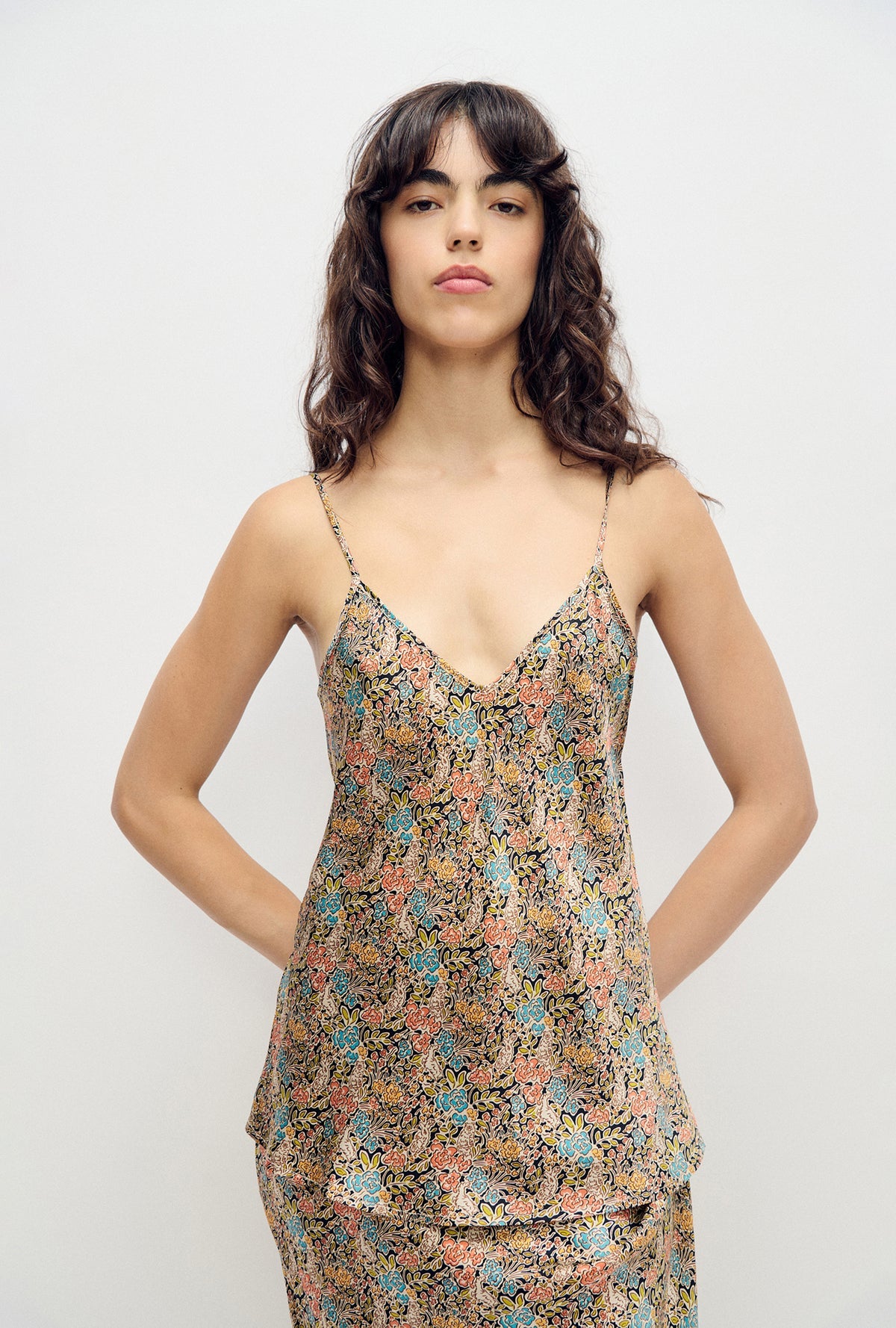 Silk Laundry | Bias Cut Cami - Sugar Floral