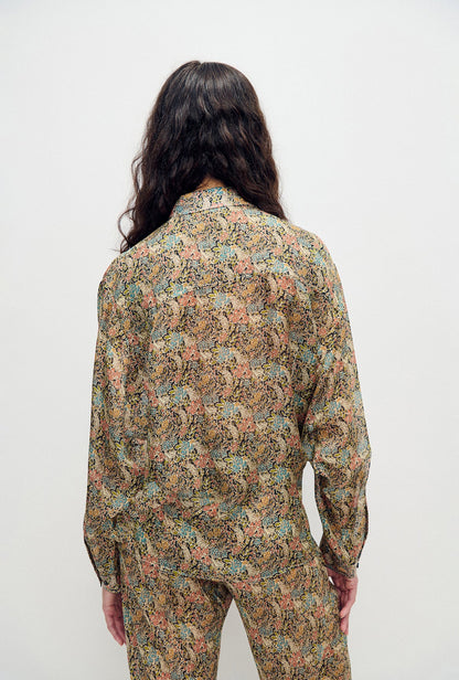 Silk Laundry | Chiffon Crossover Shirt - Sugar Floral