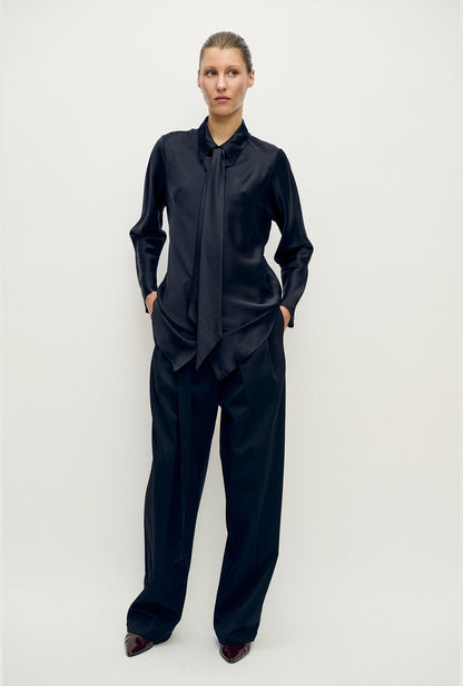Silk Laundry | Bias Cut Shirt - Black