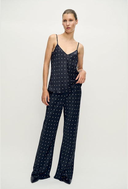 Silk Laundry | Bias Cut Pants - Small Polka Dot