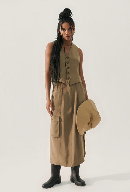 Silk Laundry | Heavy CDC Long Suit Skirt - Cub