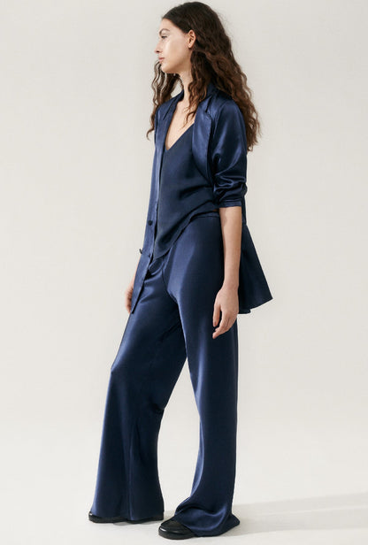 Silk Laundry | Bias Cut Pants - Midnight