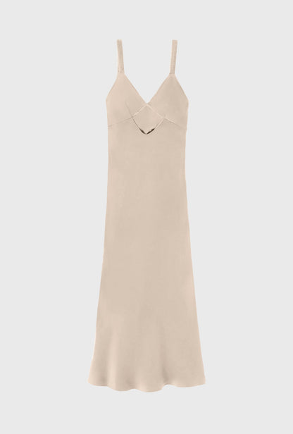 Silk Laundry | Diamond Deco Ruched Dress - Hazelnut