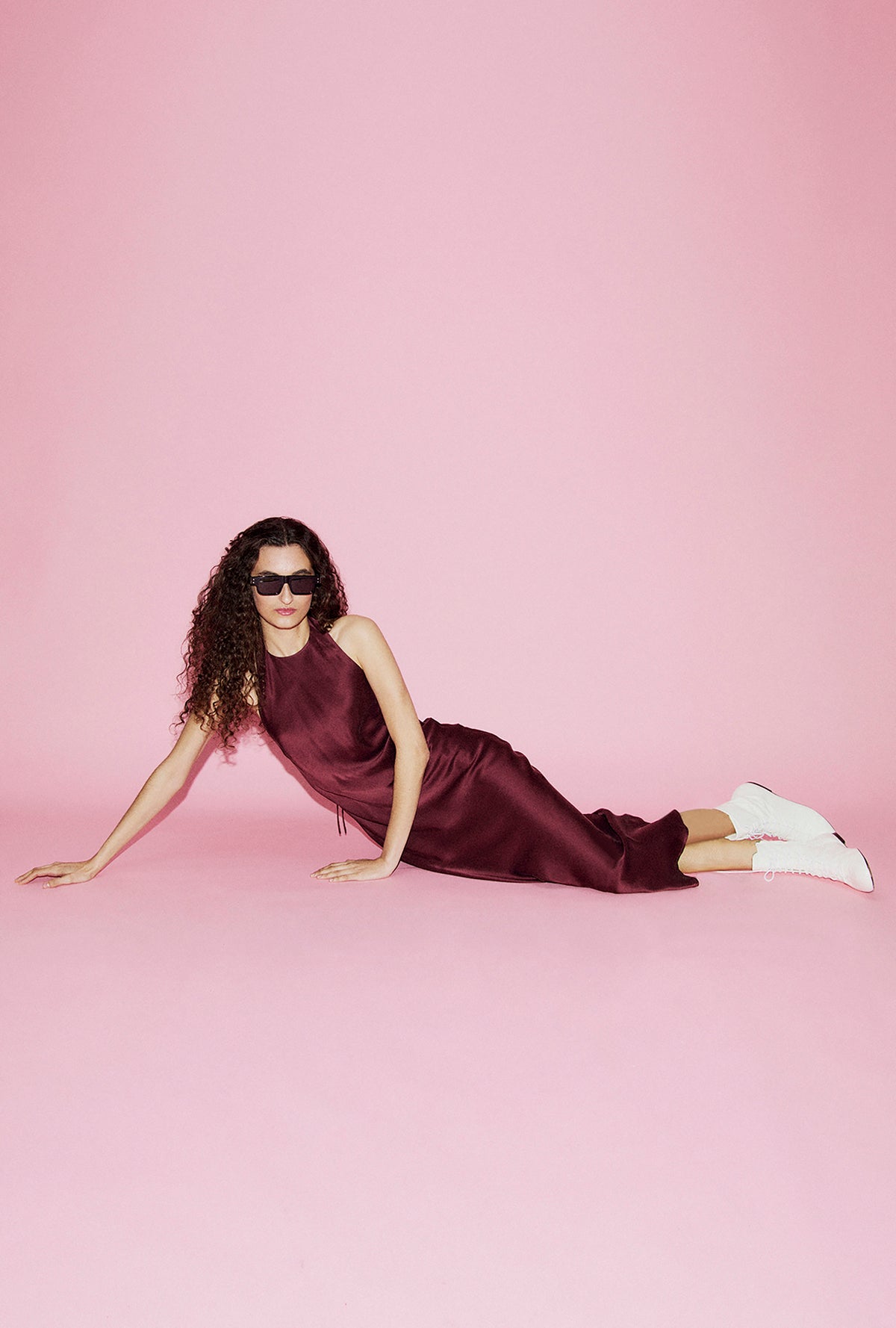 Silk Laundry | Long Halter Dress - Deadleaf