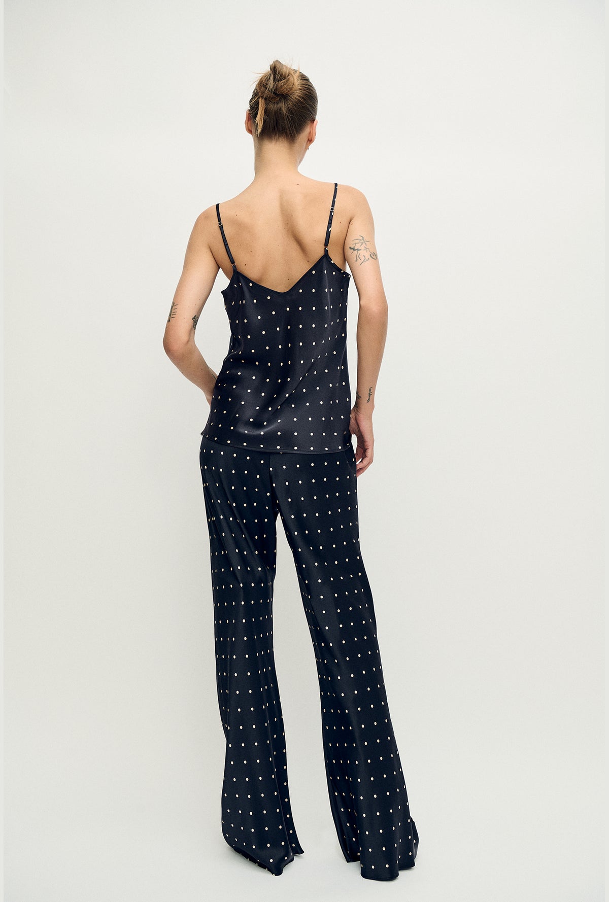 Silk Laundry | Bias Cut Pants - Small Polka Dot