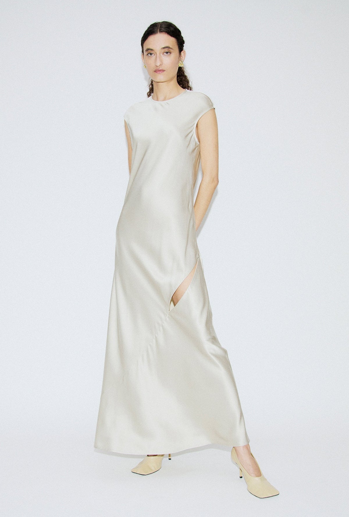 Silk Laundry | Drape Dress - Hazelnut