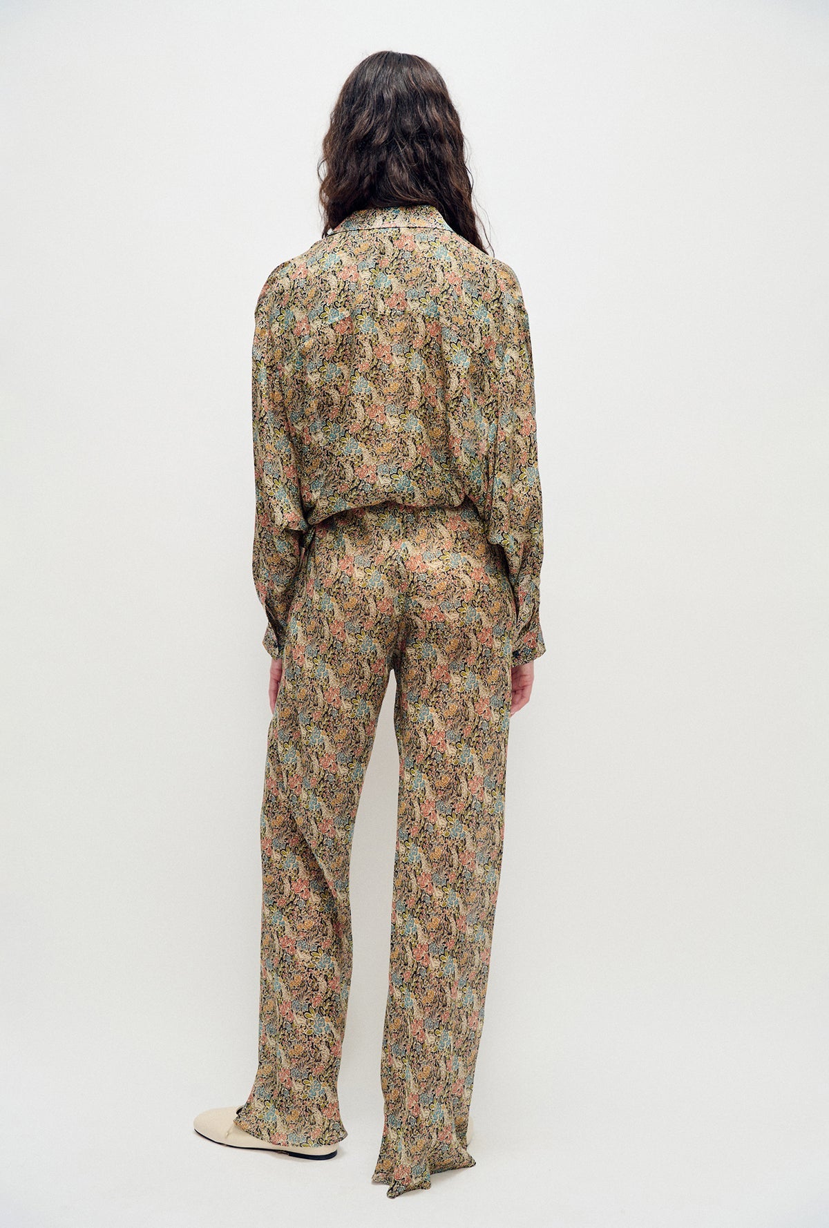 Silk Laundry | Chiffon Bias Cut Pants - Sugar Floral