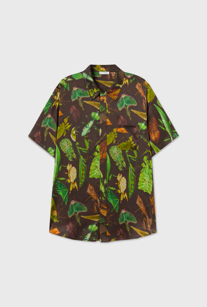 Silk Laundry | Short Sleeve Boyfriend Shirt - Bug Camo