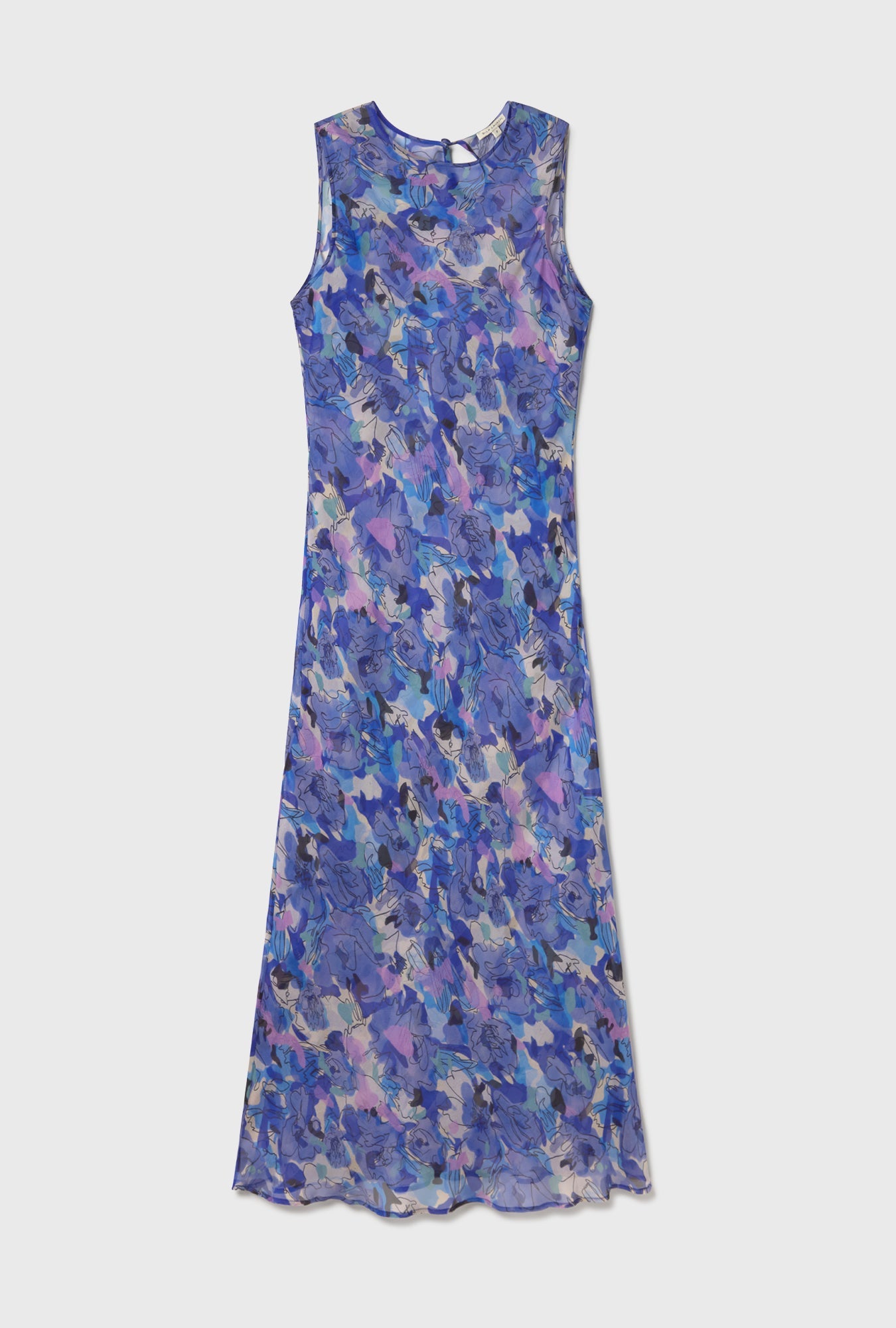 Silk Laundry | Chiffon Rasa Dress - Cornflower Floral