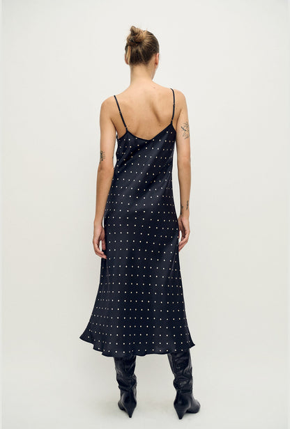 Silk Laundry | 90s Slip Dress - Small Polka Dot