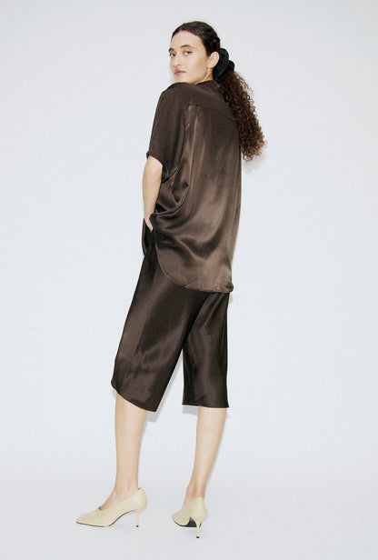 Silk Laundry | Short Sleeve Boyfriend Shirt - Mantis