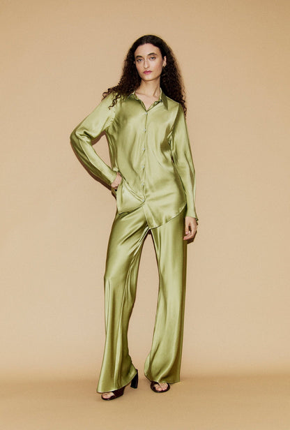 Silk Laundry | Bias Cut Pants - Sage