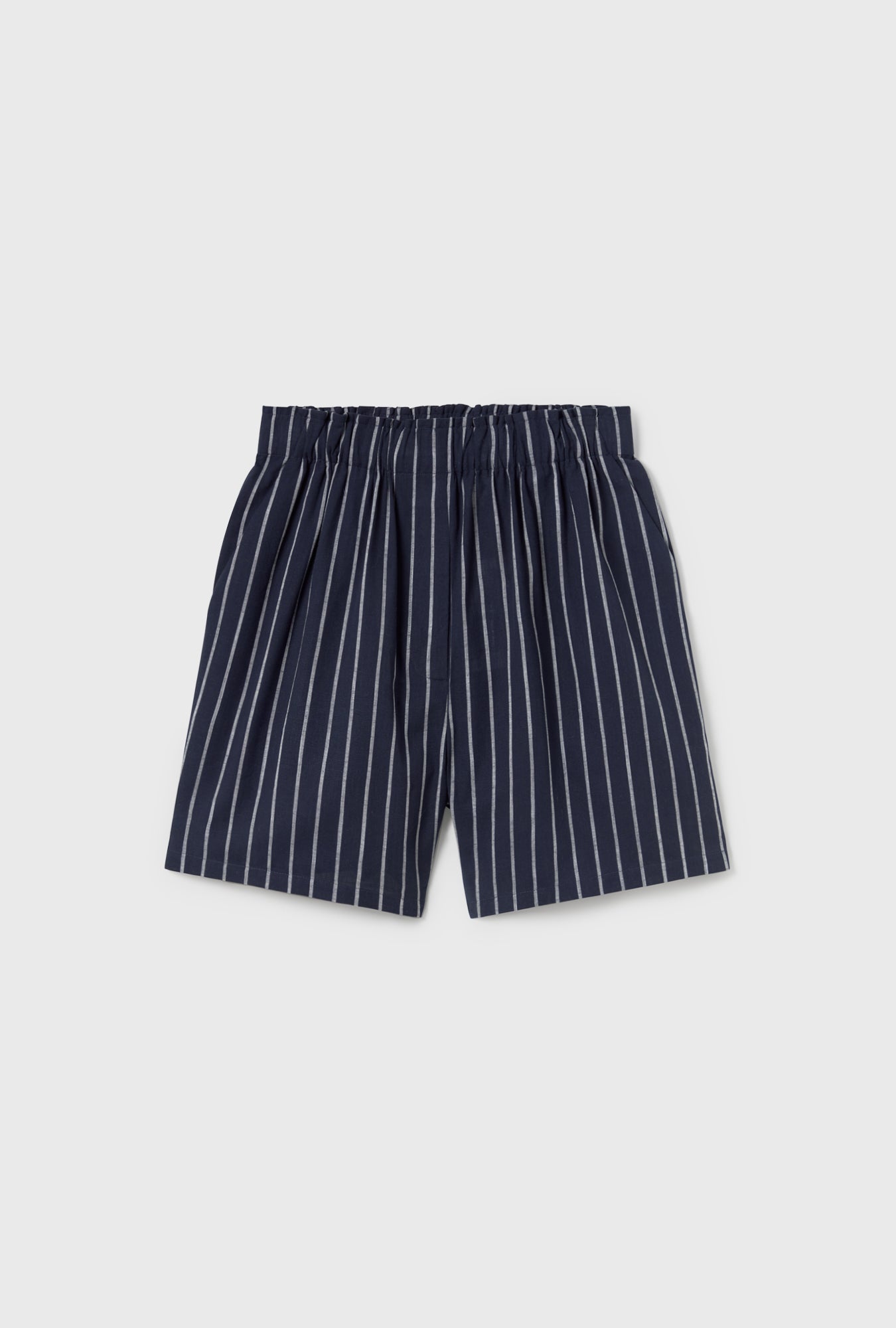 Silk Laundry | Cotton Boxer Short - Egret Stripe