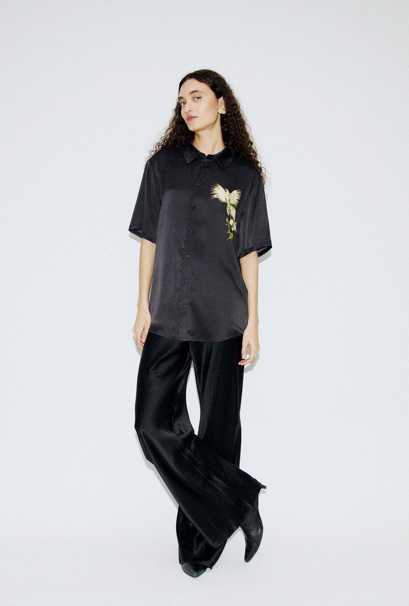 Silk Laundry | Short Sleeve Boyfriend Shirt - Egret