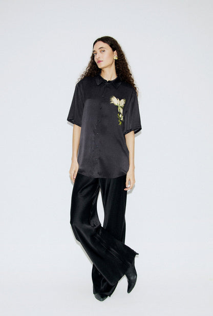 Silk Laundry | Short Sleeve Boyfriend Shirt - Egret