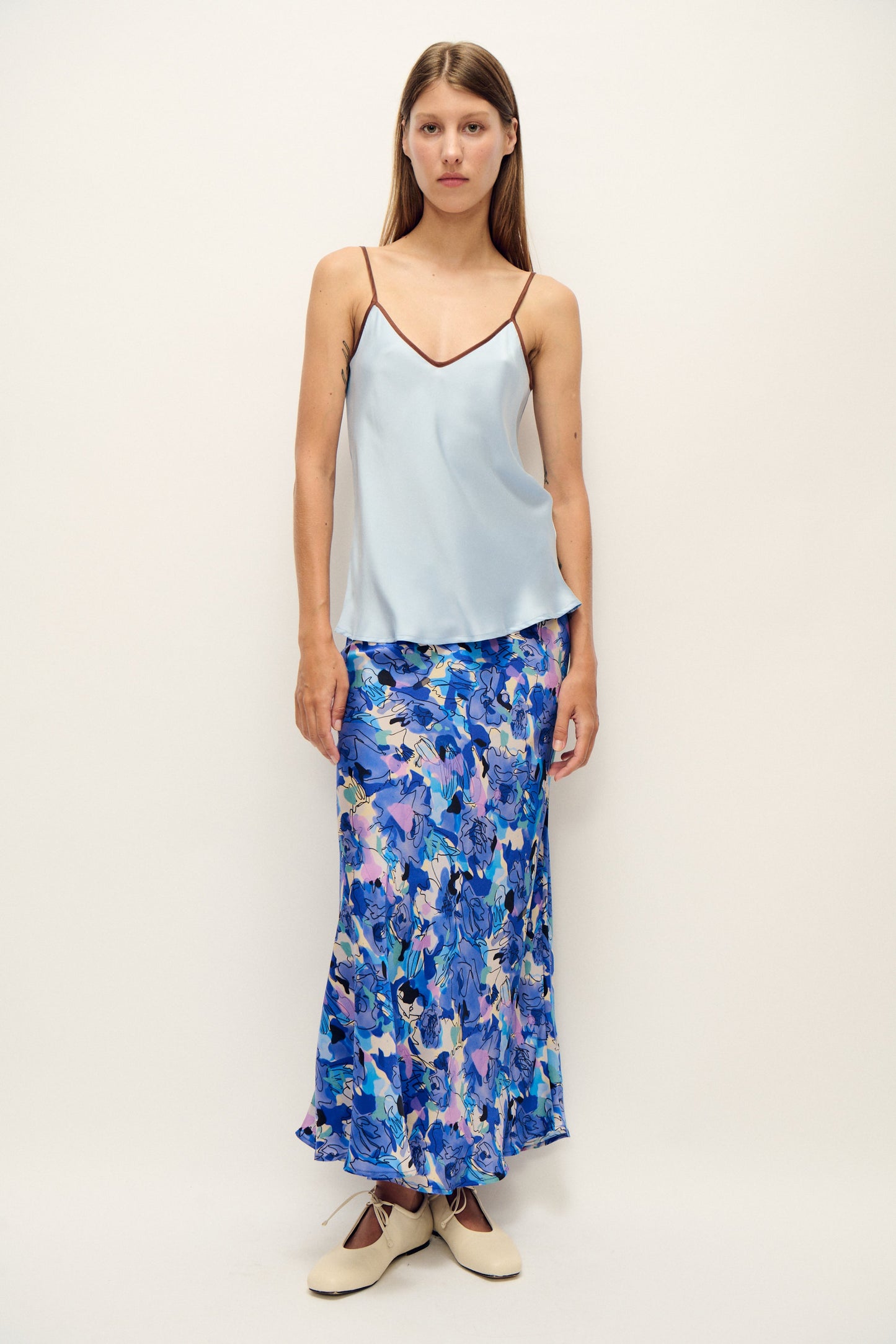 Silk Laundry | Bias Cut Cami - Cornflower