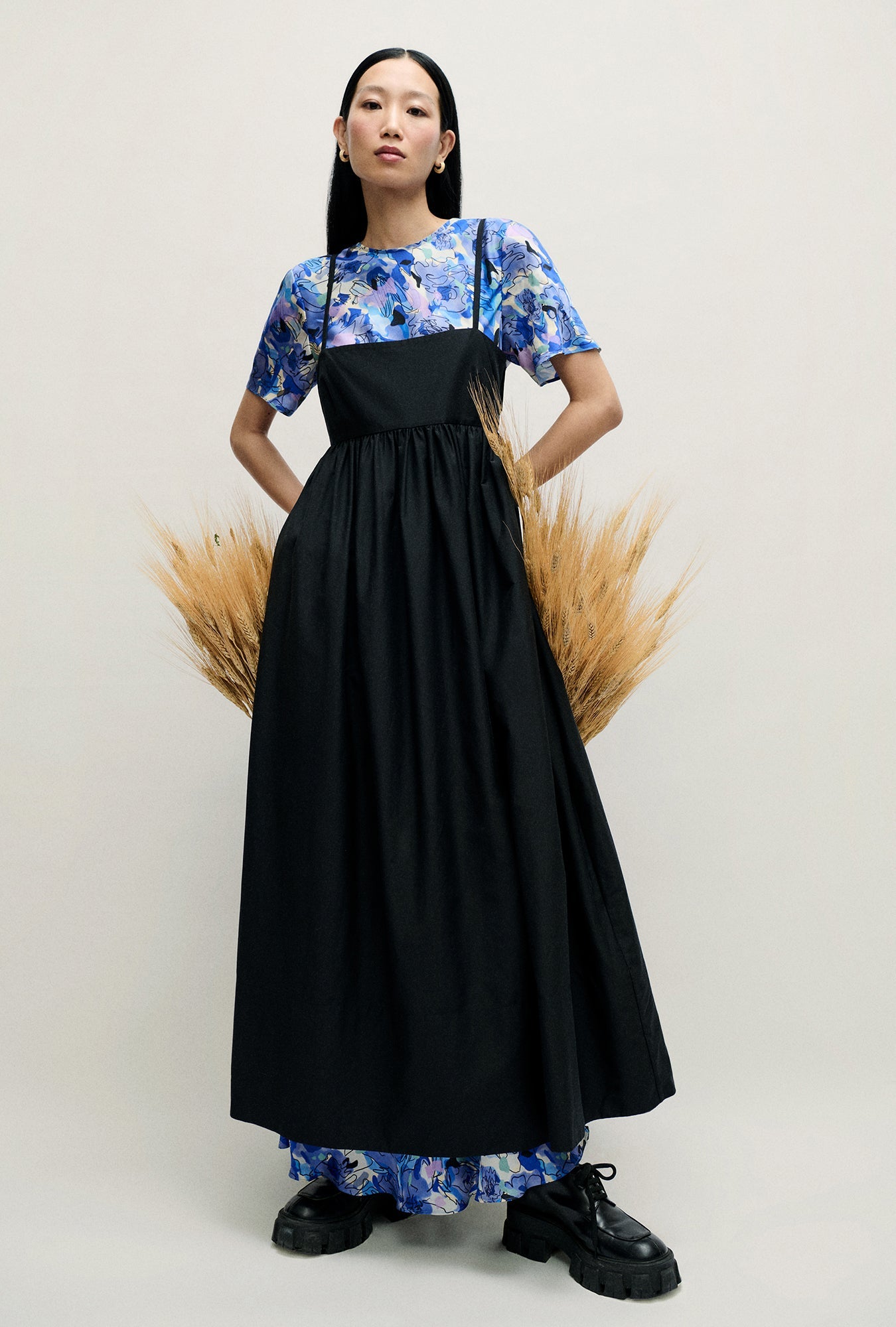 Silk Laundry | Cotton Silk Tulip Dress - Black