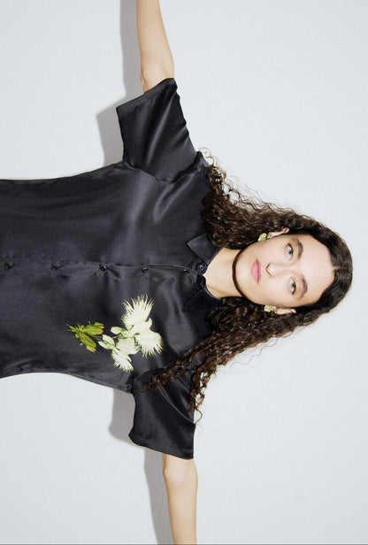 Silk Laundry | Short Sleeve Boyfriend Shirt - Egret