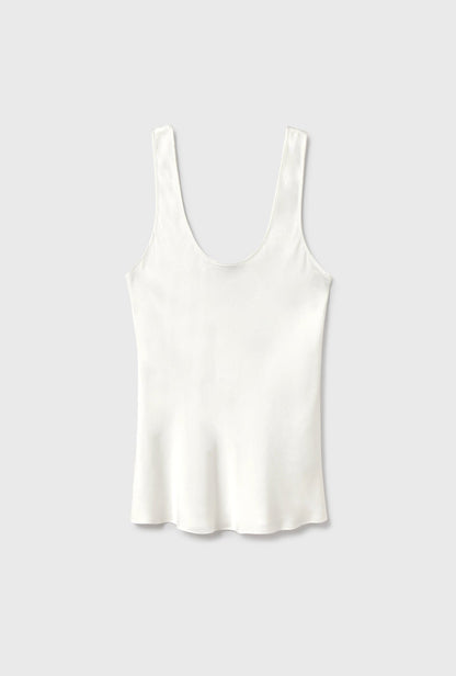 Silk Laundry | Scoop Neck Tank - White