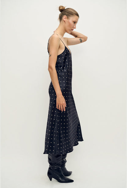 Silk Laundry | 90s Slip Dress - Small Polka Dot