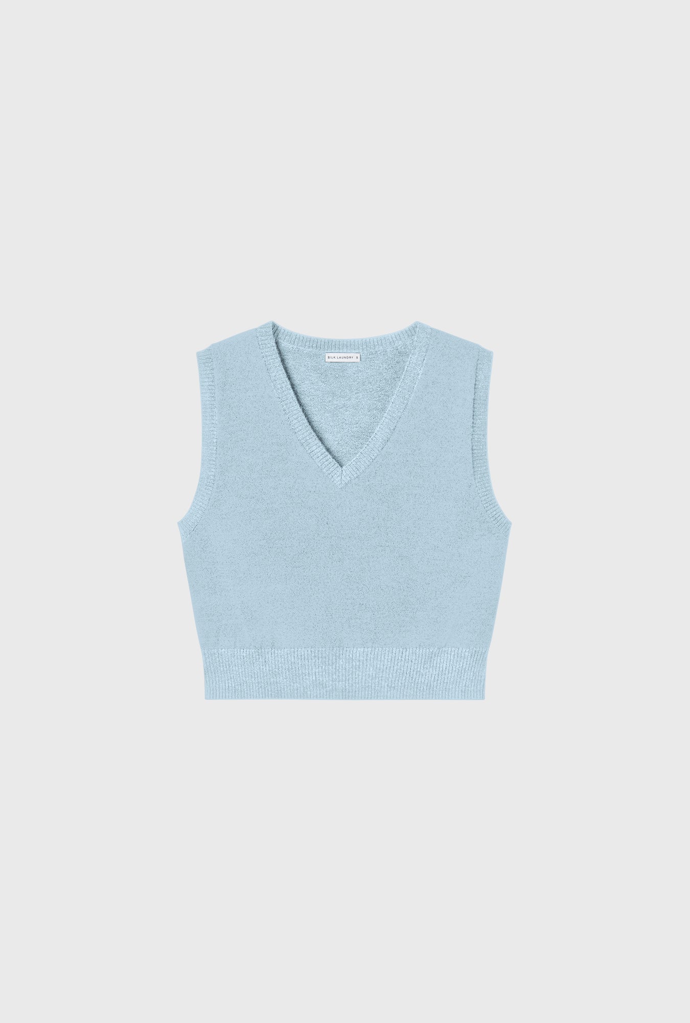 Silk Laundry | Wool V Neck Sweater Vest - Cornflower