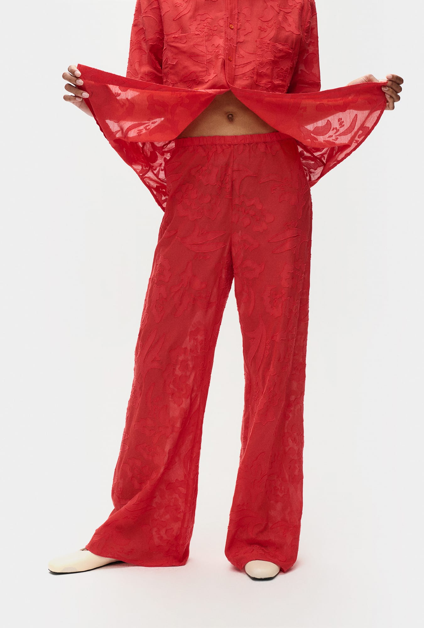 Silk Laundry | Clip Silk Bias Cut Pants - Geranium