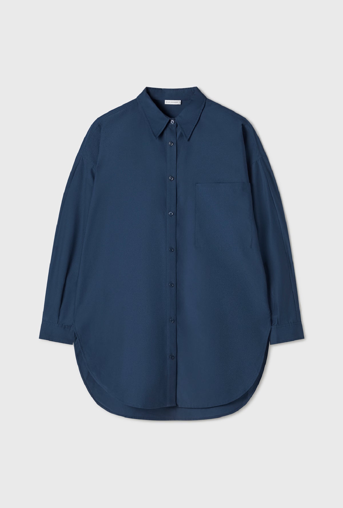 Silk Laundry | Cotton Silk Round Shirt - Midnight