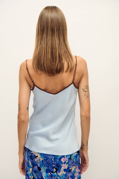 Silk Laundry | Bias Cut Cami - Cornflower