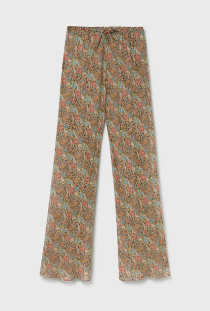 Silk Laundry | Chiffon Bias Cut Pants - Sugar Floral