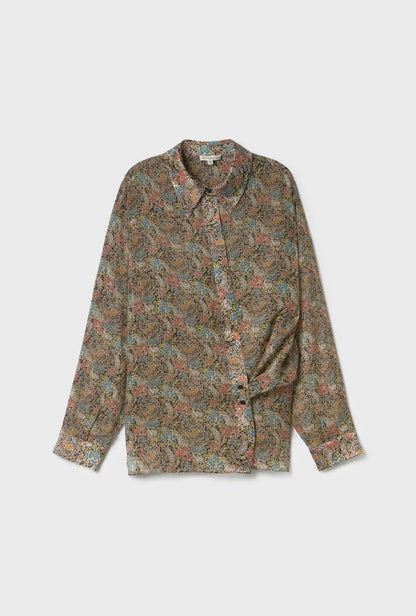 Silk Laundry | Chiffon Crossover Shirt - Sugar Floral