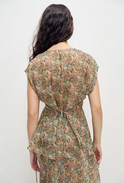 Silk Laundry | Chiffon V Neck Top - Sugar Floral
