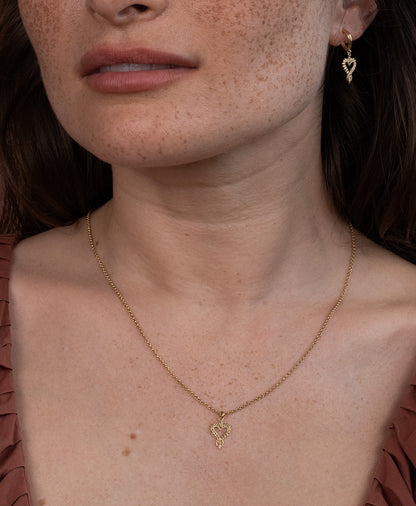 Zoe & Morgan | Mini Gypsy Heart Necklace - Gold