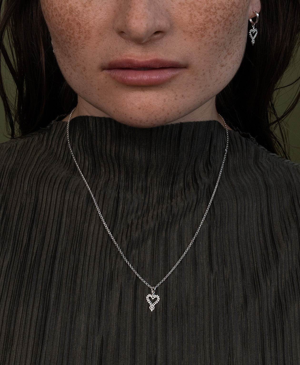 Zoe & Morgan | Mini Gypsy Heart Necklace - Silver