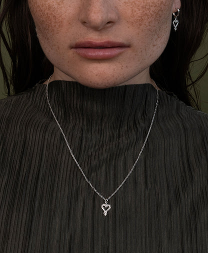 Zoe & Morgan | Mini Gypsy Heart Necklace - Silver