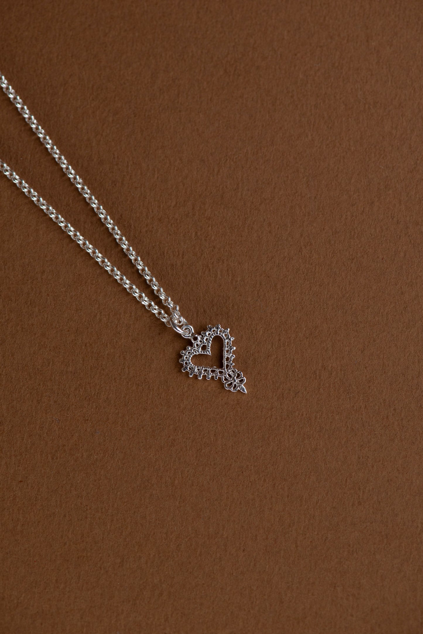 Zoe & Morgan | Mini Gypsy Heart Necklace - Silver