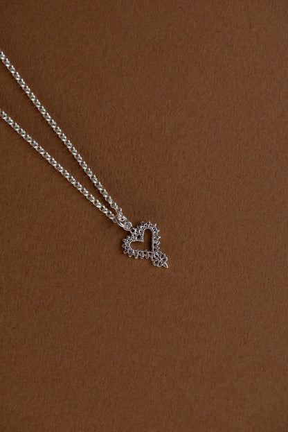 Zoe & Morgan | Mini Gypsy Heart Necklace - Silver