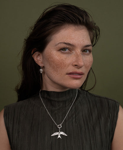 Zoe & Morgan | Mini Heart Rays Earrings - Silver