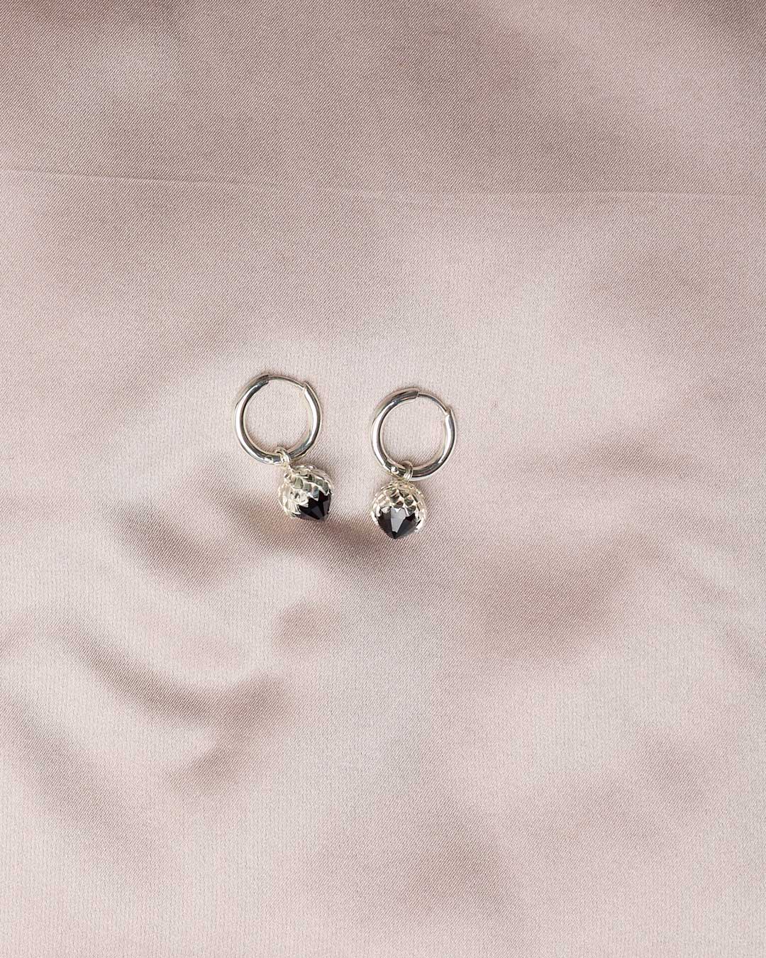 Meadowlark | Protea Charm Earrings - Silver Onyx